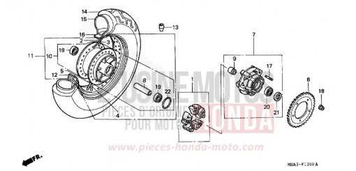REAR WHEEL VT750CX de 1999